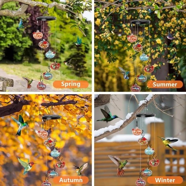 🔥2025 Mother's Day Gift🎁🎉CHARMING WIND CHIMES HUMMINGBIRD FEEDERS