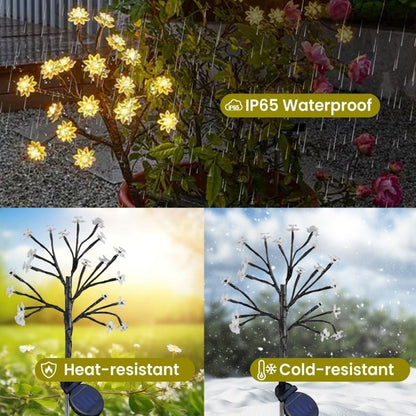 Outdoor Waterproof Cherry Blossom  Multicolor Solar Garden Lights