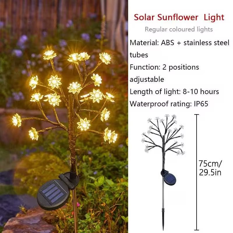 Outdoor Waterproof Cherry Blossom  Multicolor Solar Garden Lights