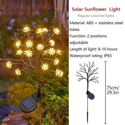 Outdoor Waterproof Cherry Blossom  Multicolor Solar Garden Lights