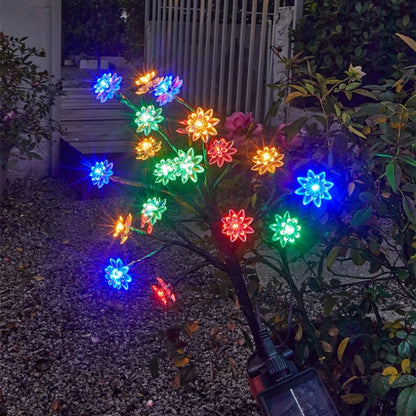 Outdoor Waterproof Cherry Blossom  Multicolor Solar Garden Lights